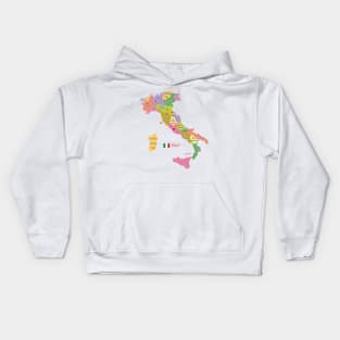 Administrative map of Italy Kids Hoodie